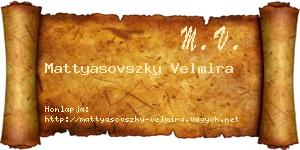 Mattyasovszky Velmira névjegykártya